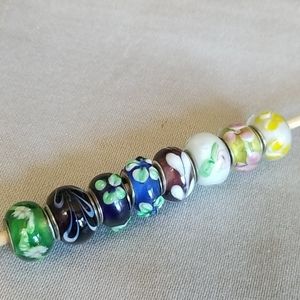 8 ART glass Beads for Bracelet